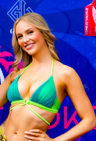 lime splash front bikini top